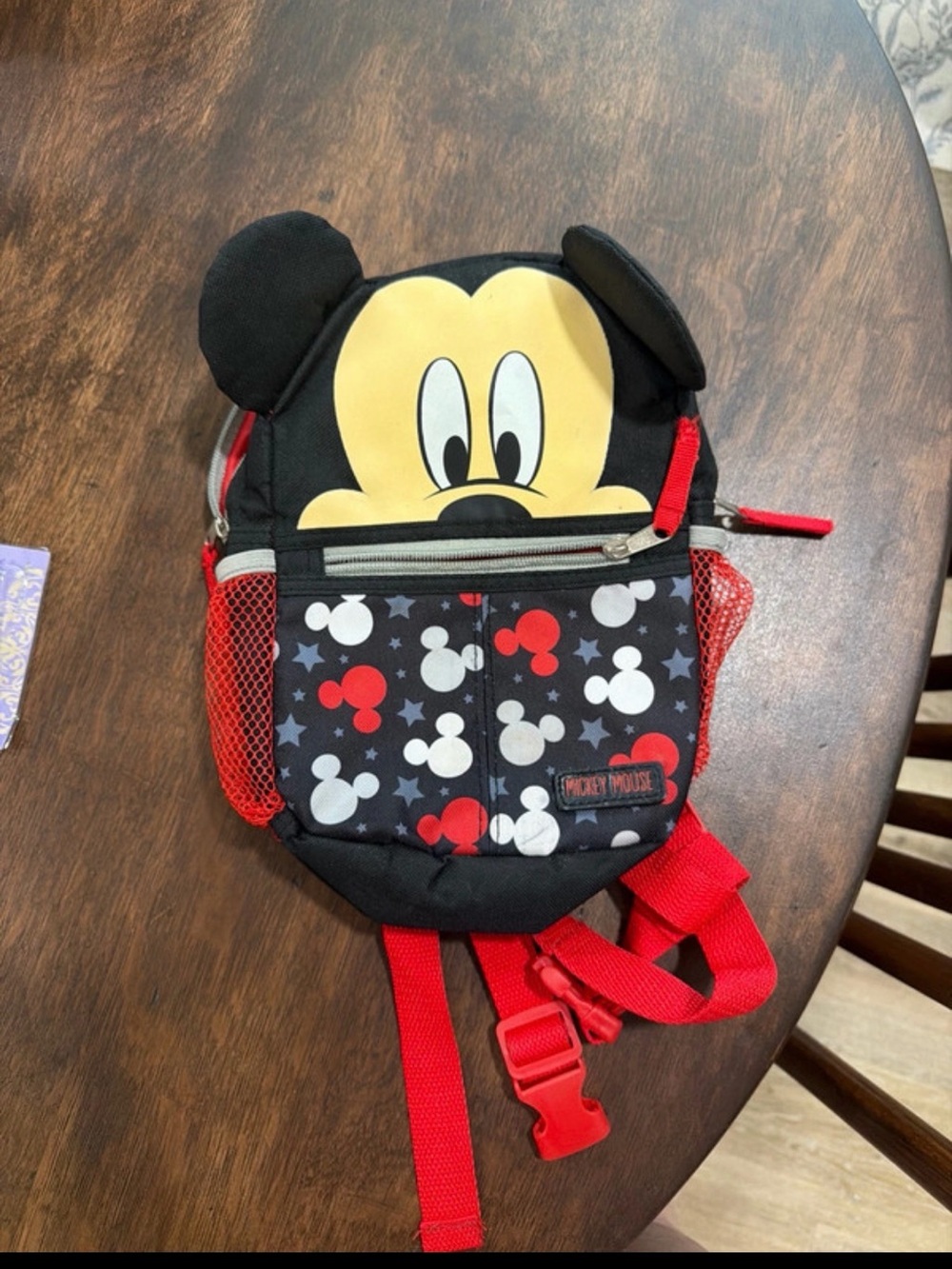 Disney Mickey Mouse Black Red White Kids Backpack